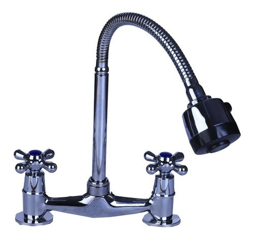 Planeta Grifo's Double Command Kitchen Faucet with Extensible Sprayer 0