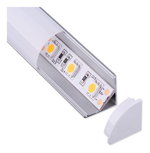 Aluminum Corner Mount LED Strip Profile - 2m Length 0