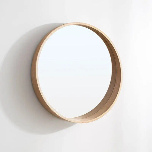 Round Wooden Frame Wall Mirror Ws-029 60 1