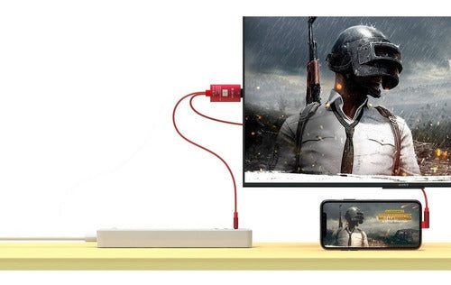 Cable Hdmi A Lightning + Usb-a Sincronizador Devia - Cover 1