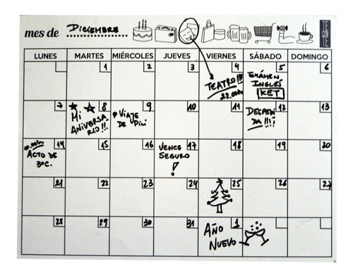 Pizarra Planner Organizador Mensual Imantado Calendario 0