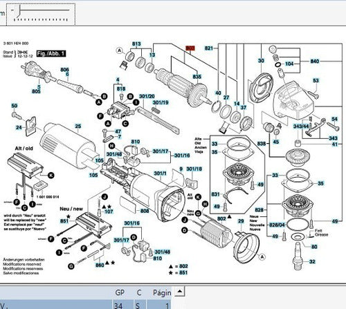 Inducido Rotor Bobina Amoladora Bosch Gws 14-125 Cie Origina 1