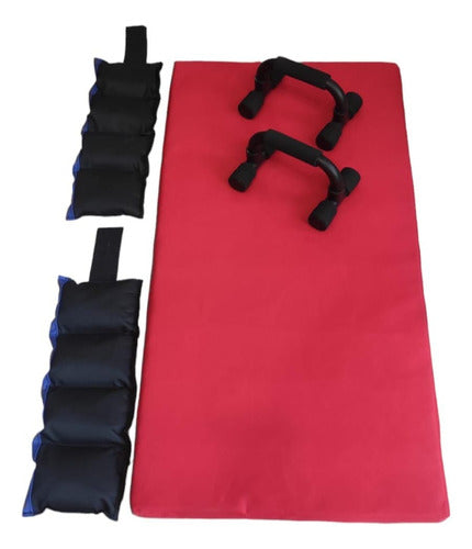 Tourmalhyn Training Kit: Premium Mat, Push Ups, and Ankle Weights 0