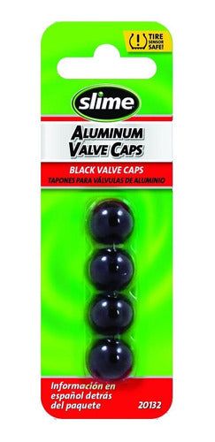 Valve Stem Caps Covers Anodized Black 4pcs by Slime 0
