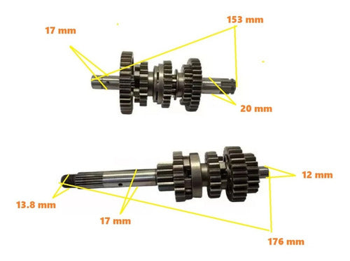Eje Engranajes Caja Cambios Completa Honda Cbf 125 Twister 1