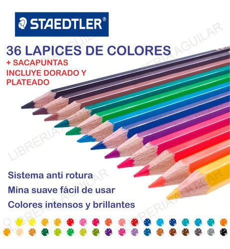 Staedtler 3 Boxes of 36 Colored Pencils with Metallic Sharpener 1