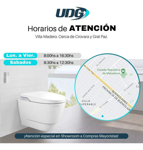 UDG Sopapa Americana Rejilla Desagote Bacha 9cm Acero Inox 5