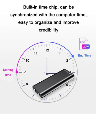 Grabadora Micrófono Espía Oculto 16GB Mini Grabadora De Voz Digital 2