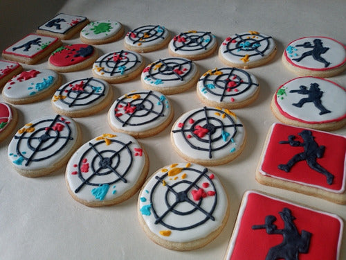 Hand-Decorated Paintball Theme Cookies 2