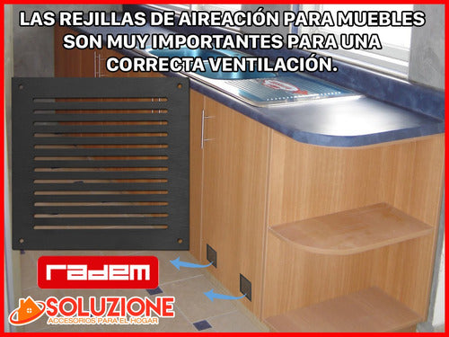 Rejillas Ventilación Muebles Hogar Acero Inox. 10 X 10 Negro 5