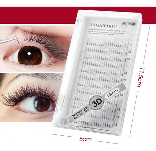 Nagaraku 3D Volume Fan Technology Eyelash Extensions 1