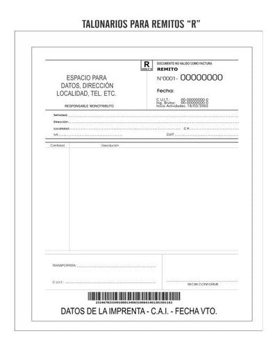 5 Duplicate Receipt Booklets - R - 17x22 cm 2