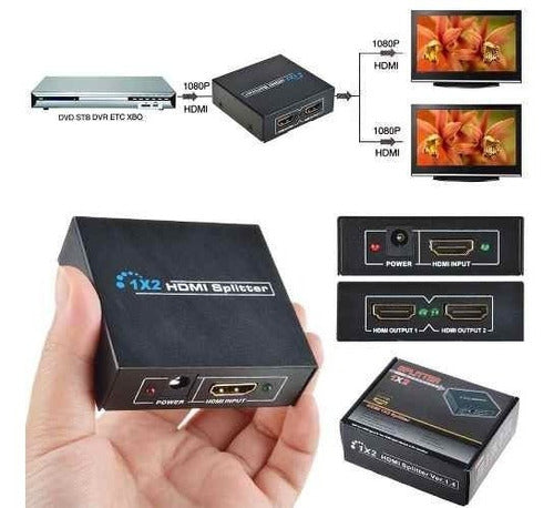 Splitter HDMI Active 1x2 TV LED LCD 3D Version 1.4 1080p PS3 1