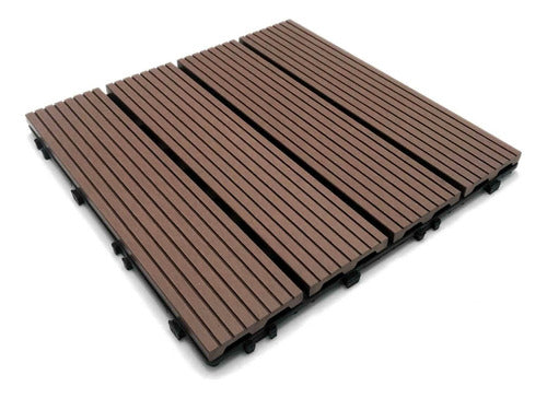 DecoHome Deck WPC Baldosa Encastrable Simil Madera Color Café 1