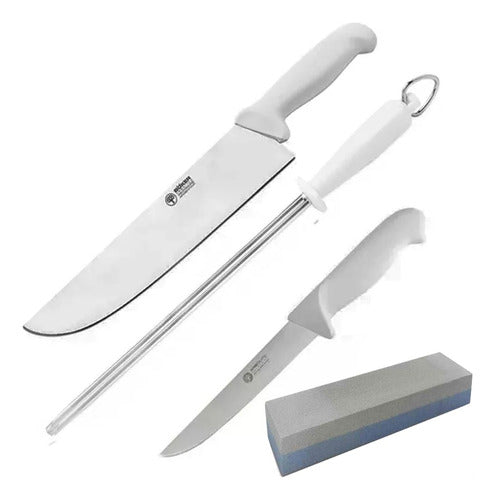 Arbolito Set of 3 Knives: Butcher Knife, Fillet Knife, and Steel 0