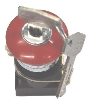 Red Plastic Punch Button with Retention and Key 2100 0