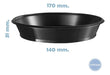 Plastivas Genoa Black Salad Bowl with Lid - Pack of 10 1