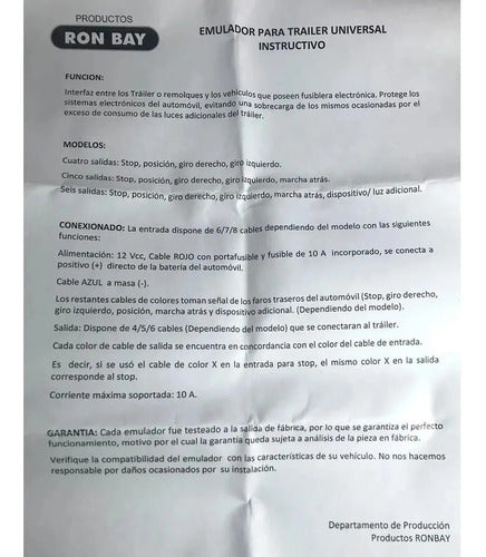 EMULADOR Módulo Interfaz Emulador Para Luces Trailer Salida 7 Vias 3