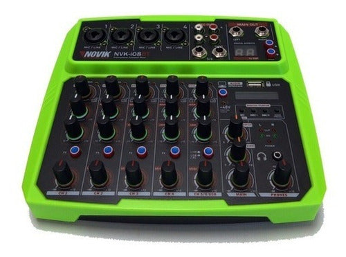 Novik Neo Consola Mixer Nvk-I08bt 8 Channels Bluetooth USB Green 3