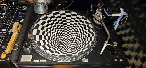 DJPROAUDIO Tubo 3D Blanco y Negro Slipmat Paño Latex 1