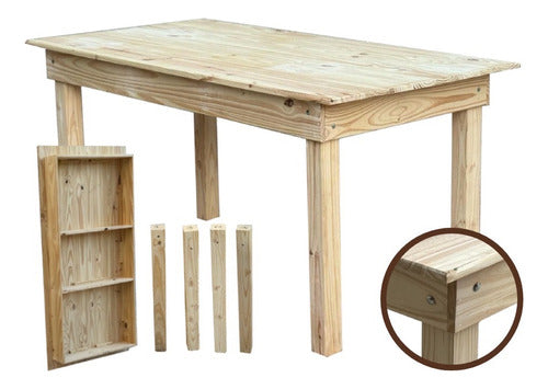 Muebles-de-Campo Solid Pine Dining Table 200x80 0