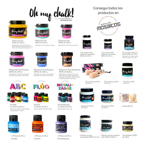 Oh My Chalk! Combo 5 Metallic Chalk Paints X 110cc 3