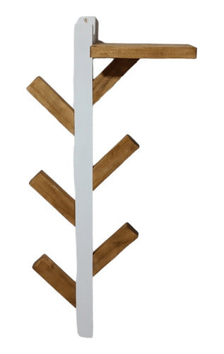 Mundo Percheros Tree Style Wall Coat Rack with Shelf 3