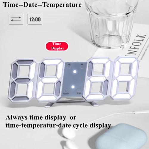 ULI JANUIOT Digital 3D Numbers LED Alarm Clock for Wall & Desk 5