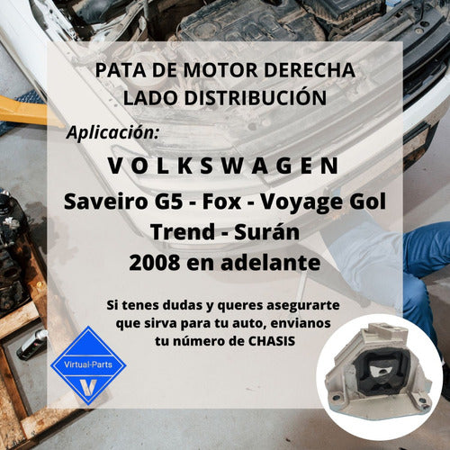 Volkswagen Pata Motor Gol Trend / Voyage / Fox / Suran Right Support 5