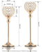 Vincigant Set of 2 Golden Crystal Candle Holders for Centerpieces 7