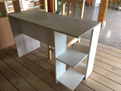 Melamine Desk 120x50x77cm with Drawer and Shelves 8
