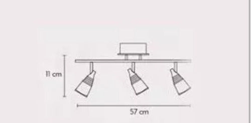 Dabor Aplique / Plafón Barra Led 3 Luces 3000k 2