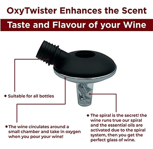 Oxytwister Wine Aerator and Pourer - Enhances Flavor and Aroma 1