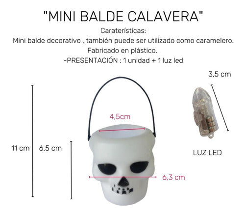 Generic Craneo Calavera Luz Led Cambia Color Decoración Halloween 6