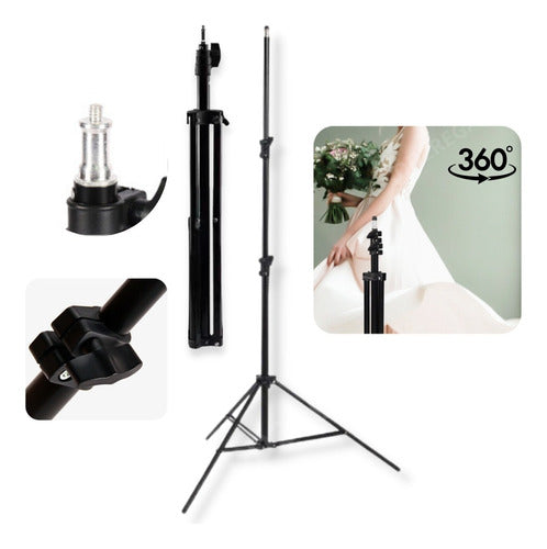 Photography Tripod 2.10 Meters for LED Ring Light Illumination 0