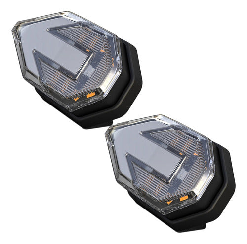 Lux Led Set 2 Giro Moto Ambar Secuencial Led Univers Posición Blanca 0