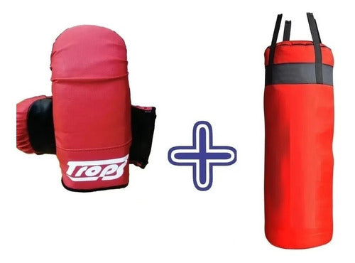 Boxing Promo: 90 cm Bag + Filling + 2 Pairs of Gloves by Trops 0