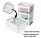 Kit 4 Organizadores Geladeira Clear Fresh 2,8 Conjunto Tampa 3