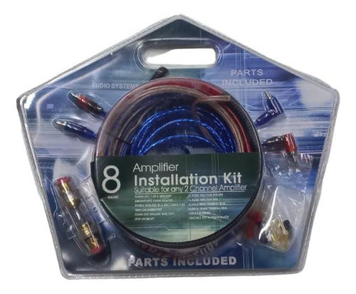 Kit De Cables 8 Gauge Portafusible Rca Potencia Woofer 0