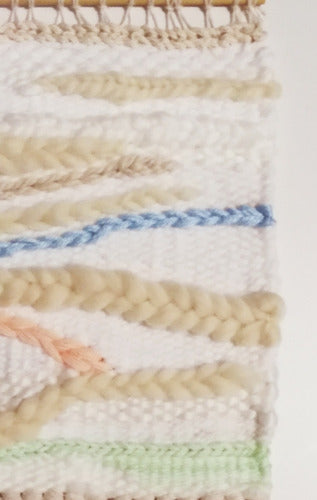 Handwoven Natural, Cream, White, and Pastel Toned Artisanal Tapestry 4