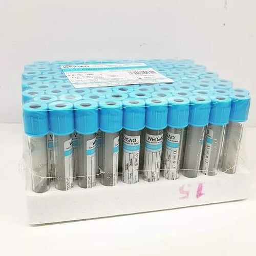 Tubos Prp Citrato De Sodio Al Vacio 3.8% 4.5ml Celeste X 100 0