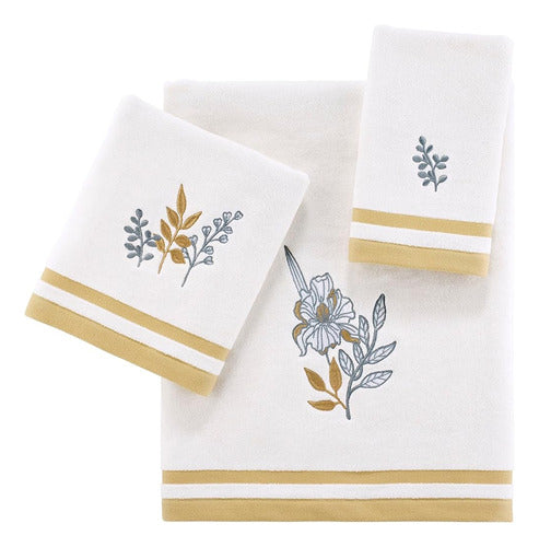 Avanti Linens Collection Sketched Flowers Bath Accessories 1