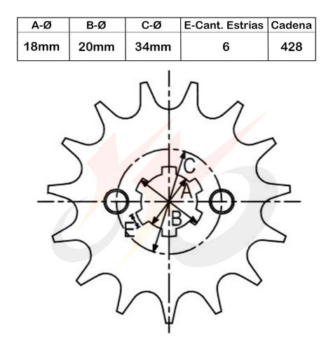 Yoyo Kit Transmision Zanella Rx 200 38/15 Yoyo - Fas Motos 1