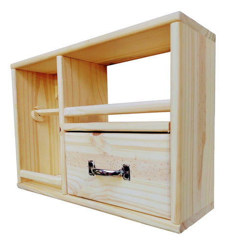 Solid Pine Hygienic Holder with Drawer 0