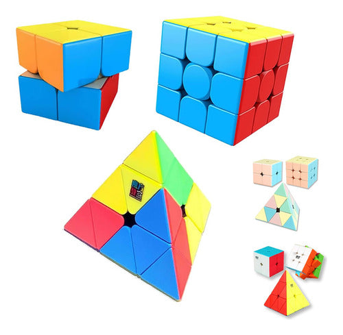 Qiyi Rubik's Cube Economic Pack 2x2 + 3x3 + Pyraminx Meilong 0