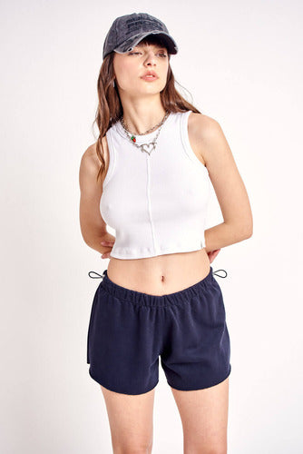 47 Street Short Vibe De Algodon Rustico Mujer 3