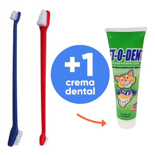 Lazy Dog Dental Brush for Dogs Cats Dental Hygiene Kit with Toothbrushes and Dental Cream 125g 0