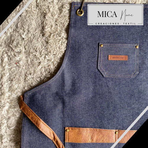 MICA-HOME Delantal Con Cuero Y Tachas. Excelente Calidad 2