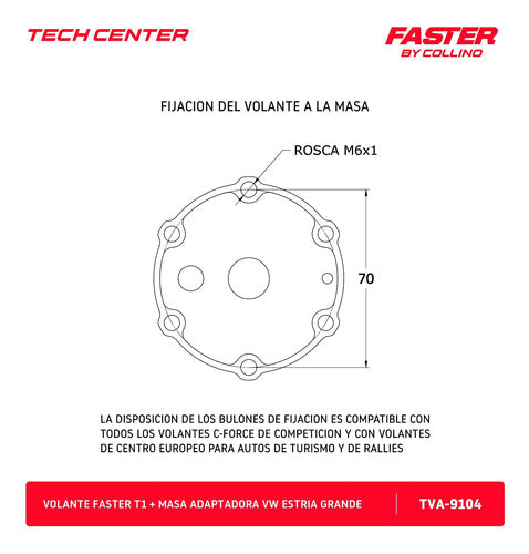 Faster by Collino Perforated Steering Wheel + VW Large Spline Hub 6