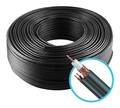 Cabo Coaxial Cftv Flexível 4mm Preto 90% Malha 500mts 5p1p 0